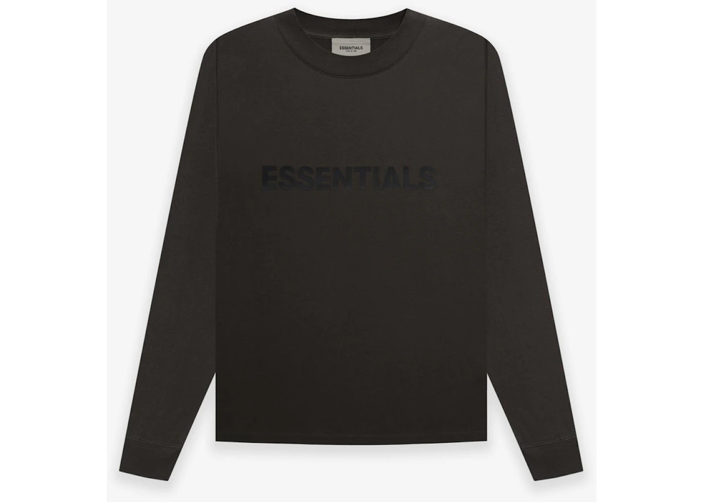 Fear of God Essentials Boxy Long Sleeve T-Shirt Applique Logo Weathered Black/Washed Black