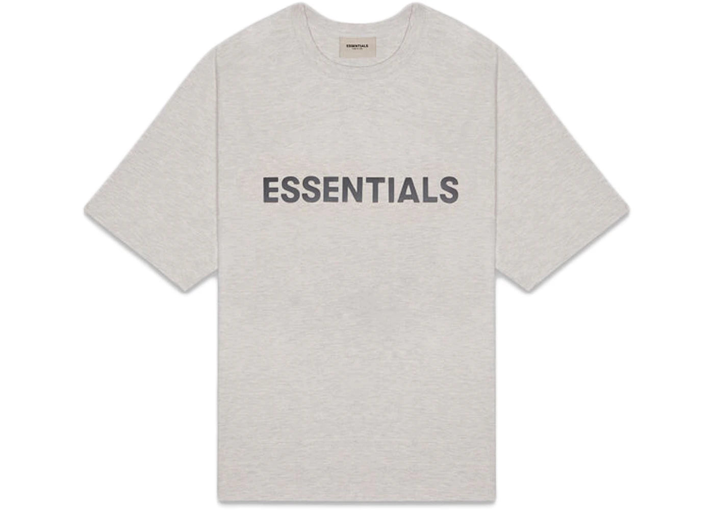 Fear of God Essentials Boxy T-Shirt Applique Logo Heather Oatmeal