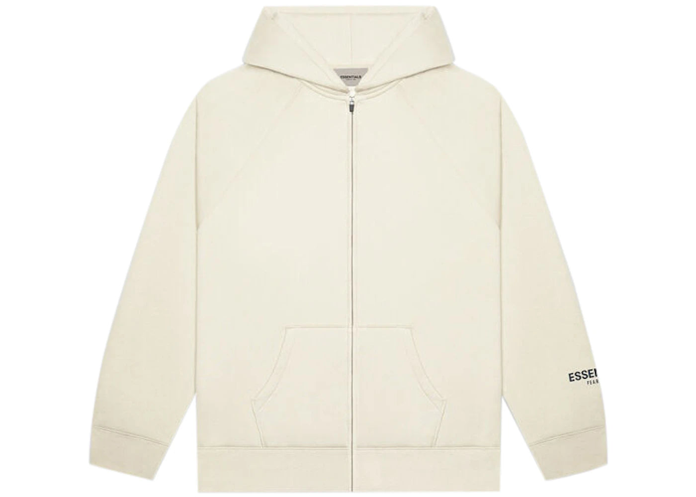 Fear of God Essentials 3D Silicon Applique Full Zip Up Hoodie Buttercream