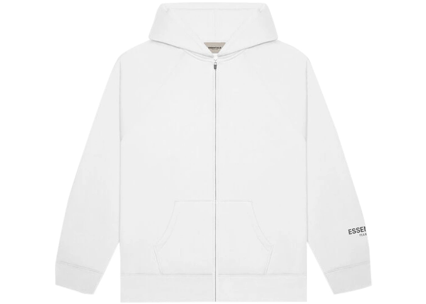 Fear of God Essentials Full Zip Up Hoodie Applique Logo White