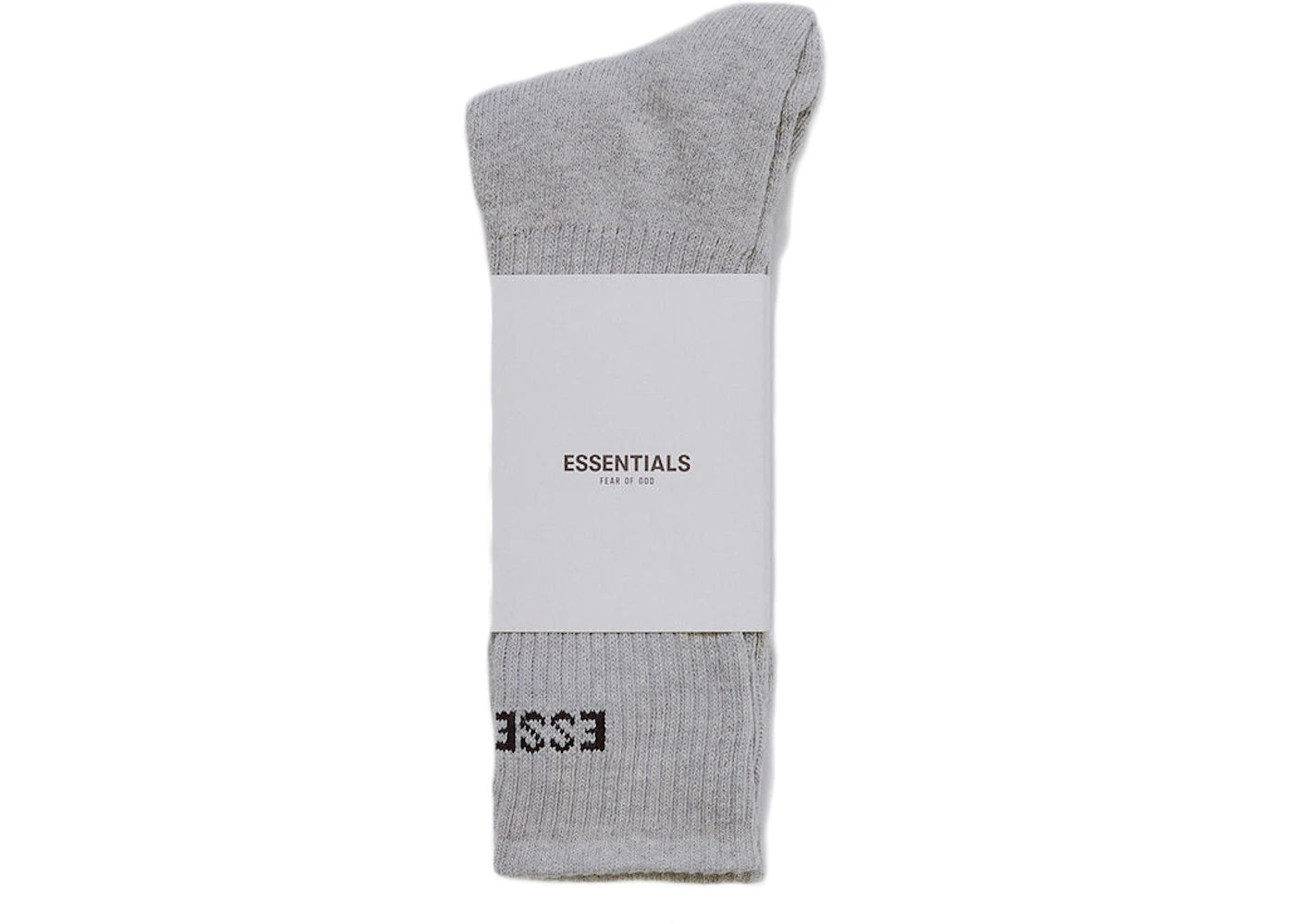 Fear of God Essentials Front Logo Crew Socks Light Grey