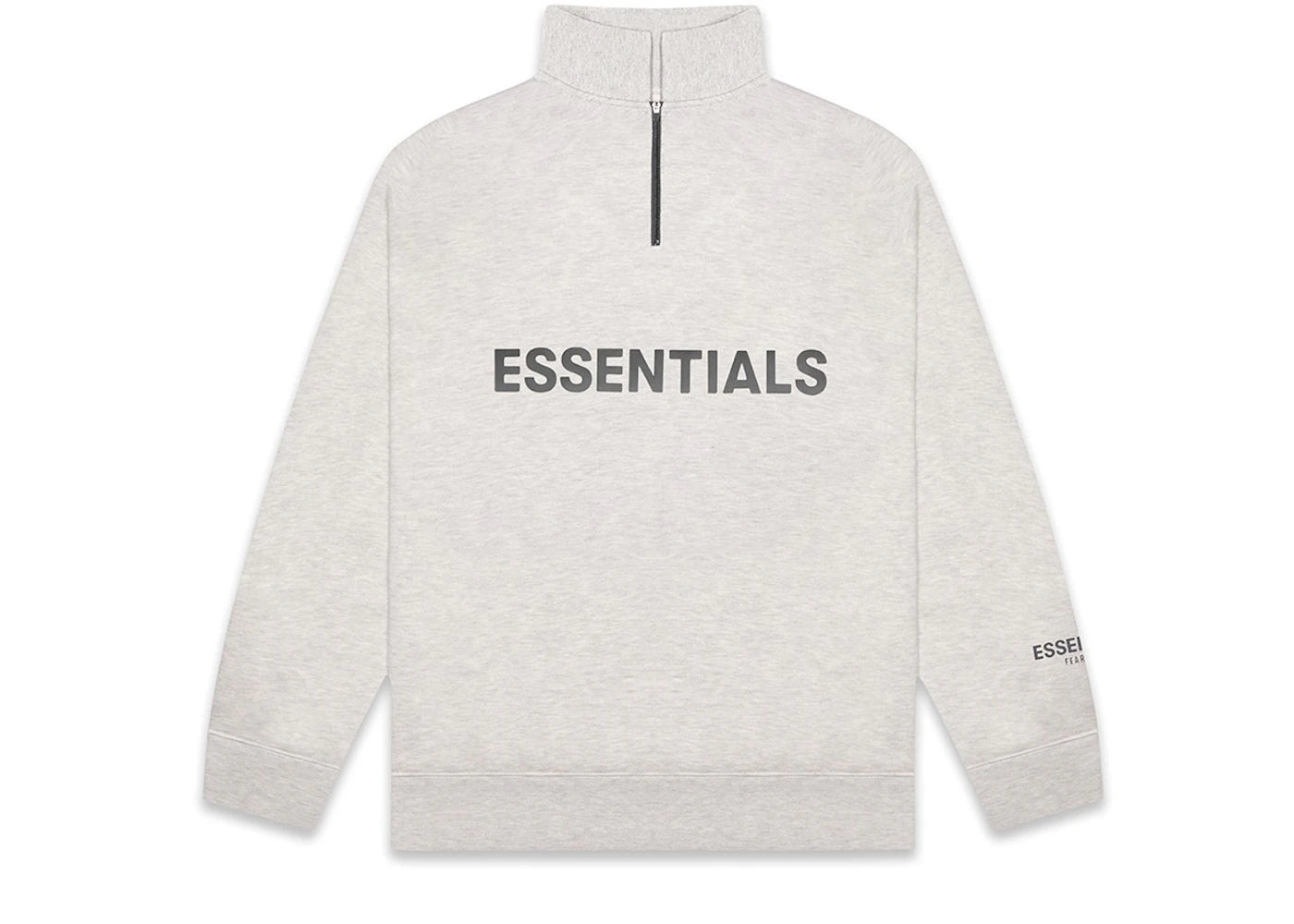 Fear of God Essentials Half Zip Pullover Sweater Oatmeal/Oatmeal Heather/Light Heather Oatmeal