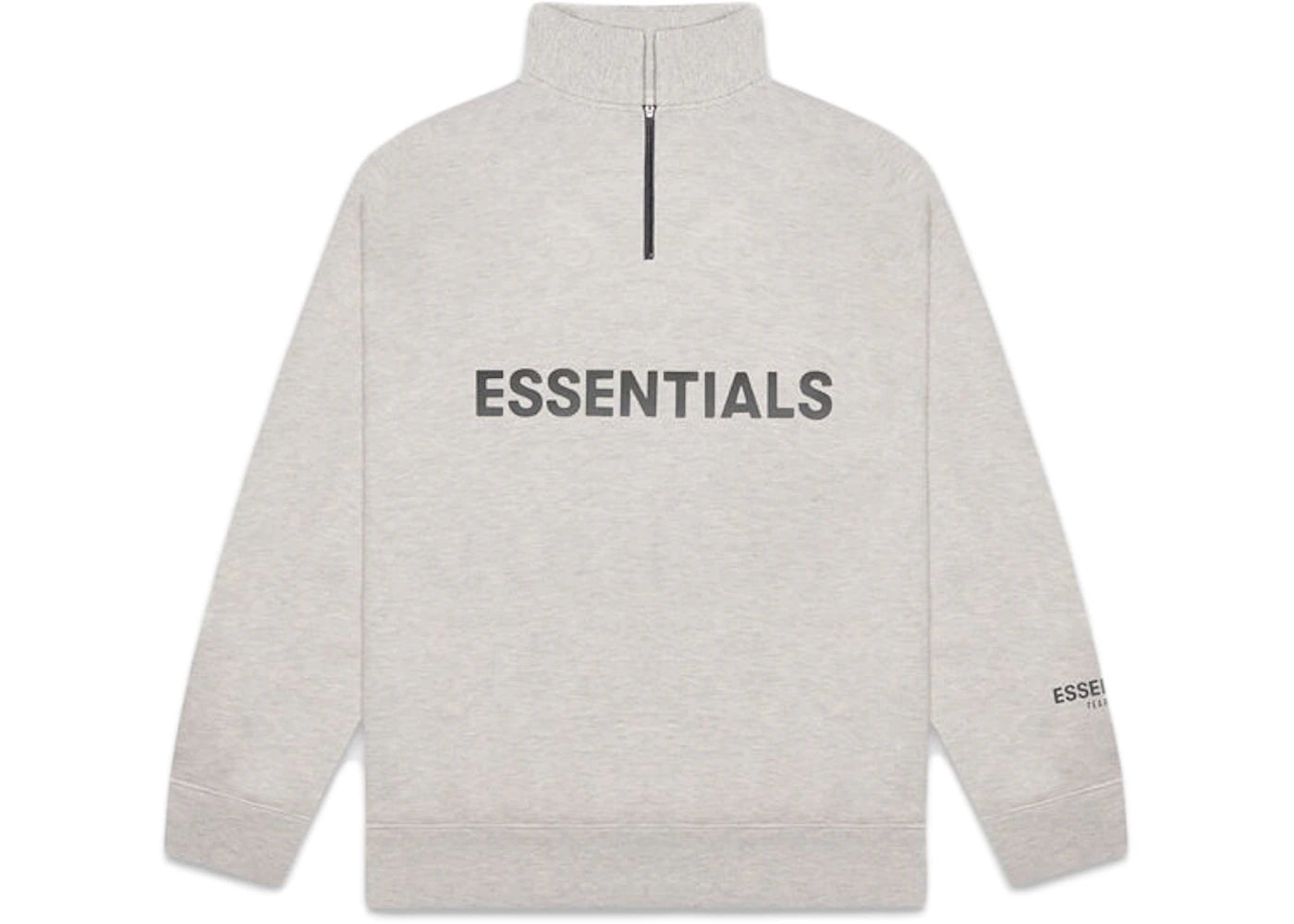 Fear of God Essentials Half Zip Pullover Sweater Heather Oatmeal