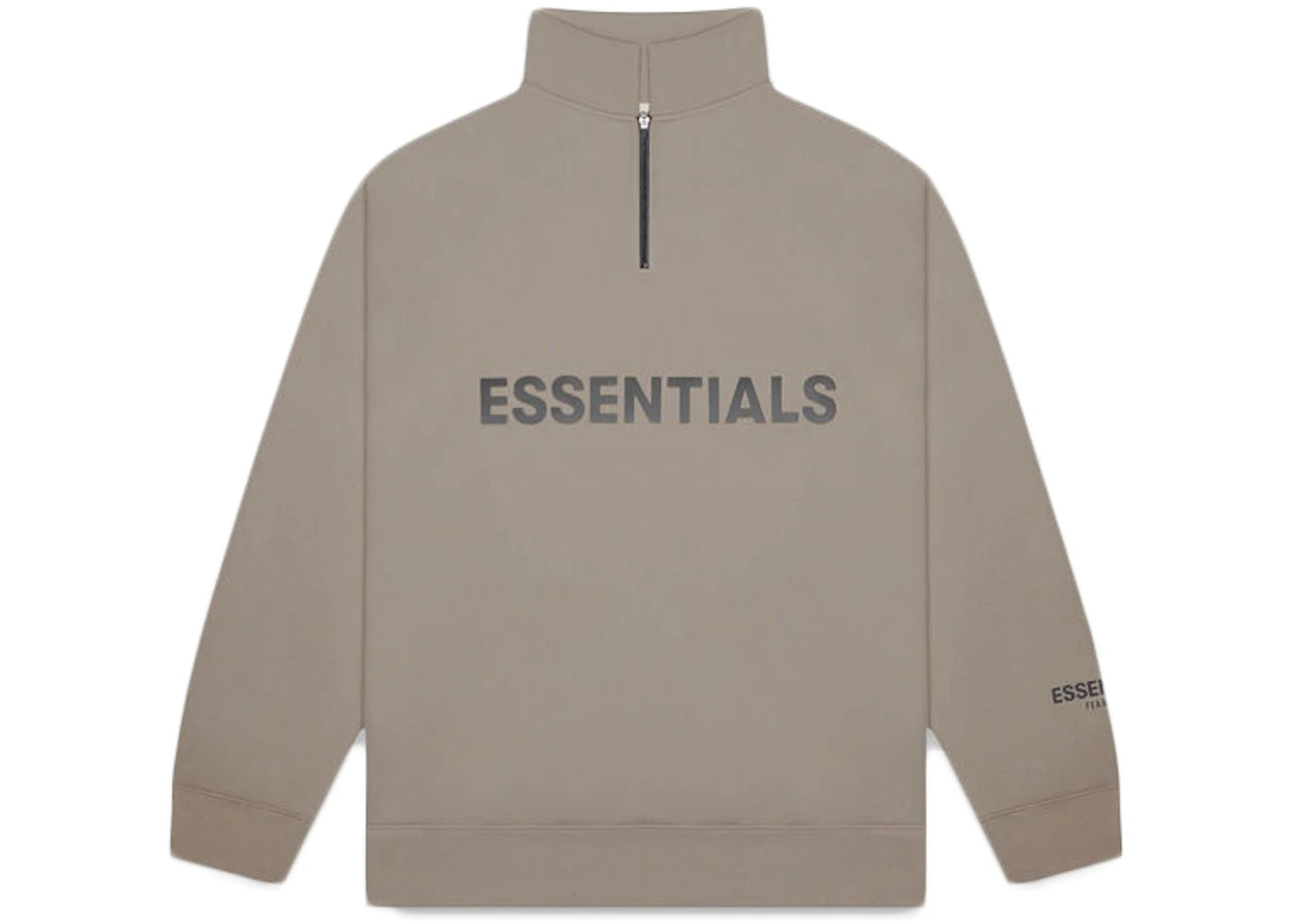 Fear of God Essentials Half Zip Pullover Sweater Taupe