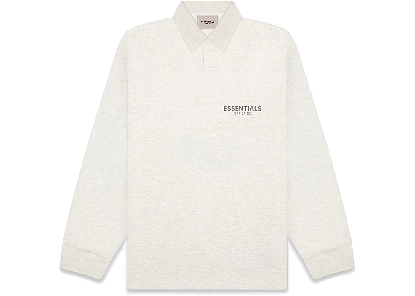 Fear of God Essentials Long Sleeve Boxy Polo Oatmeal/Oatmeal Heather/Light Heather Oatmeal