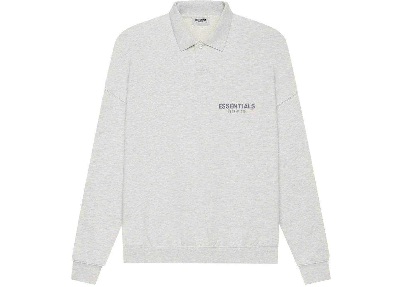 Fear of God Essentials Long Sleeve French Terry Polo Light Heather Oatmeal