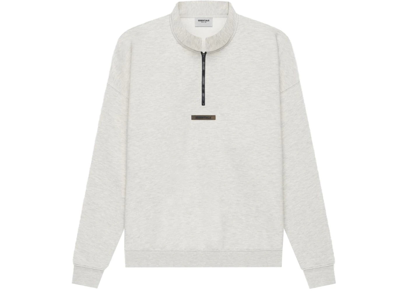 Fear of God Essentials Mockneck Half Zip Light Heather Oatmeal