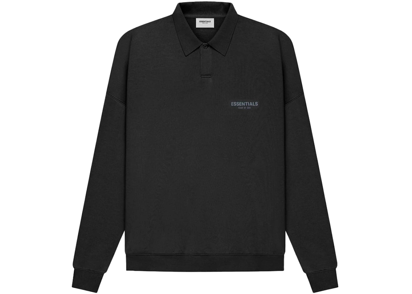 Fear of God Essentials Long Sleeve French Terry Polo Black