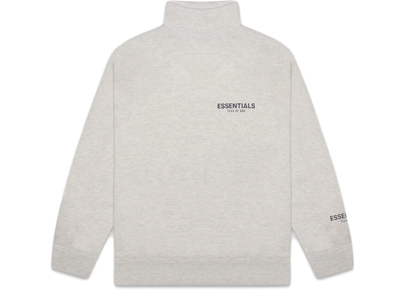 Fear of God Essentials Pull-Over Mockneck Sweatshirt Heather Oatmeal