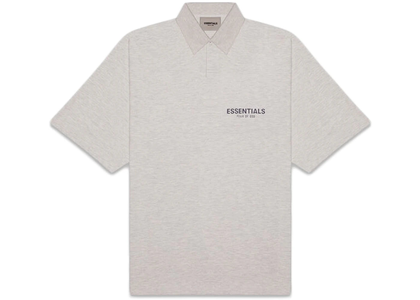 Fear of God Essentials Short Sleeve Boxy Polo Heather Oatmeal