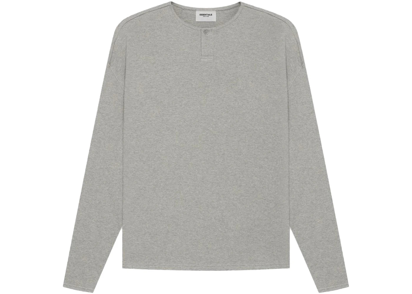 Fear of God Essentials Thermal Henley Long Sleeve Dark Heather Oatmeal