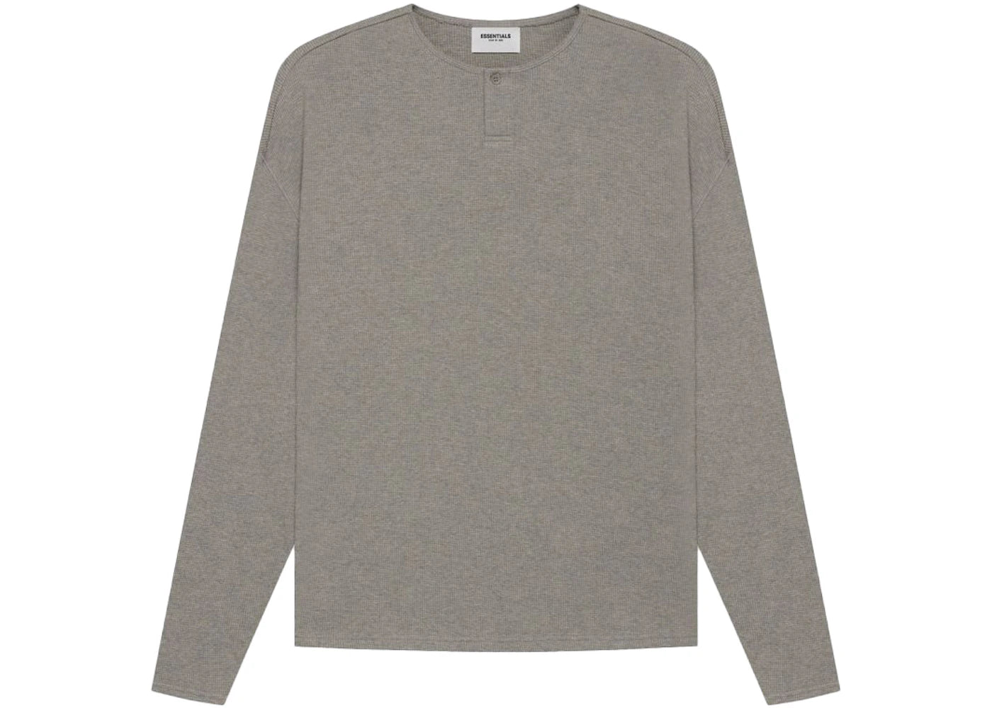 Fear of God Essentials Thermal Henley Long Sleeve Grey Flannel