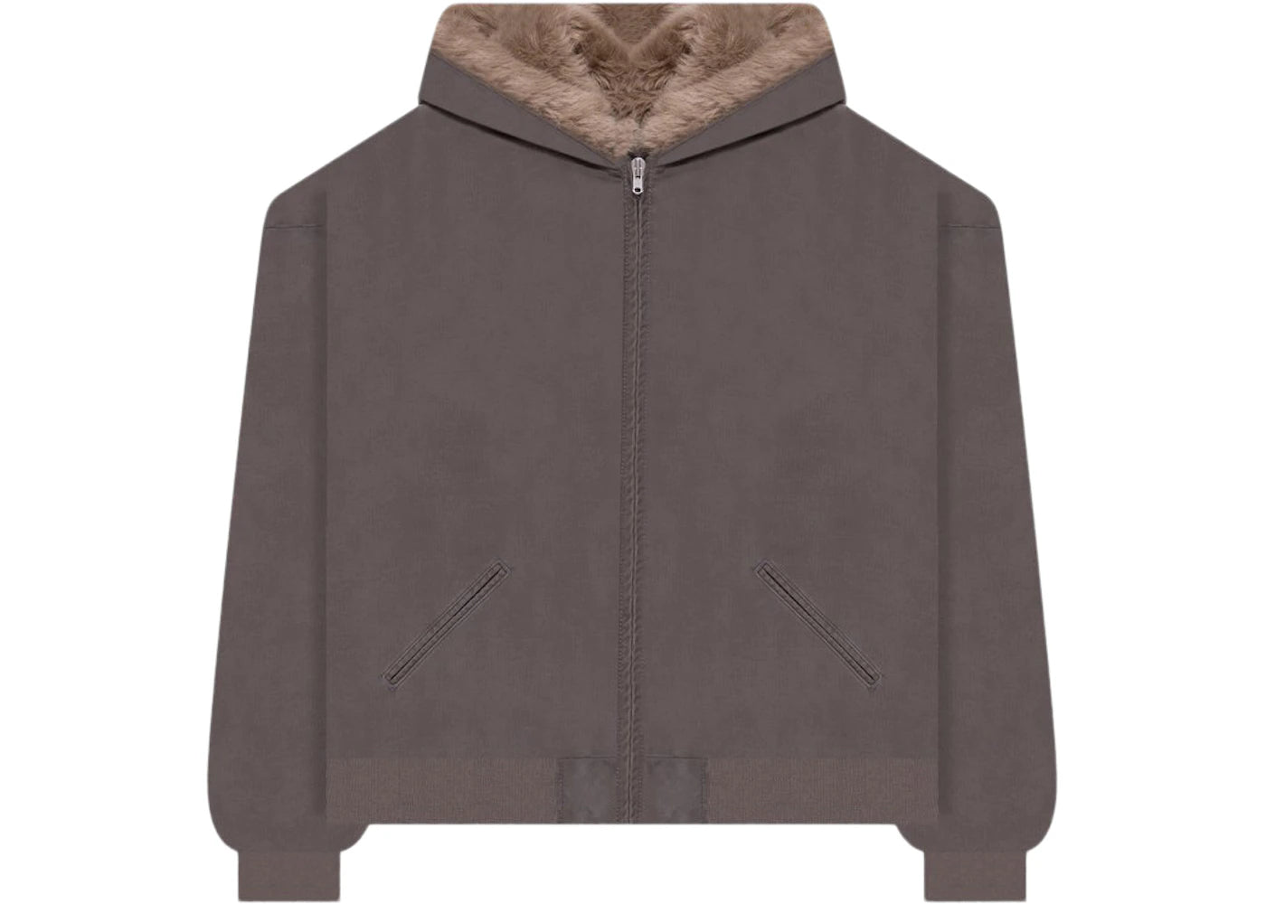 Fear of God Faux Fur Full Zip Hoodie God Grey