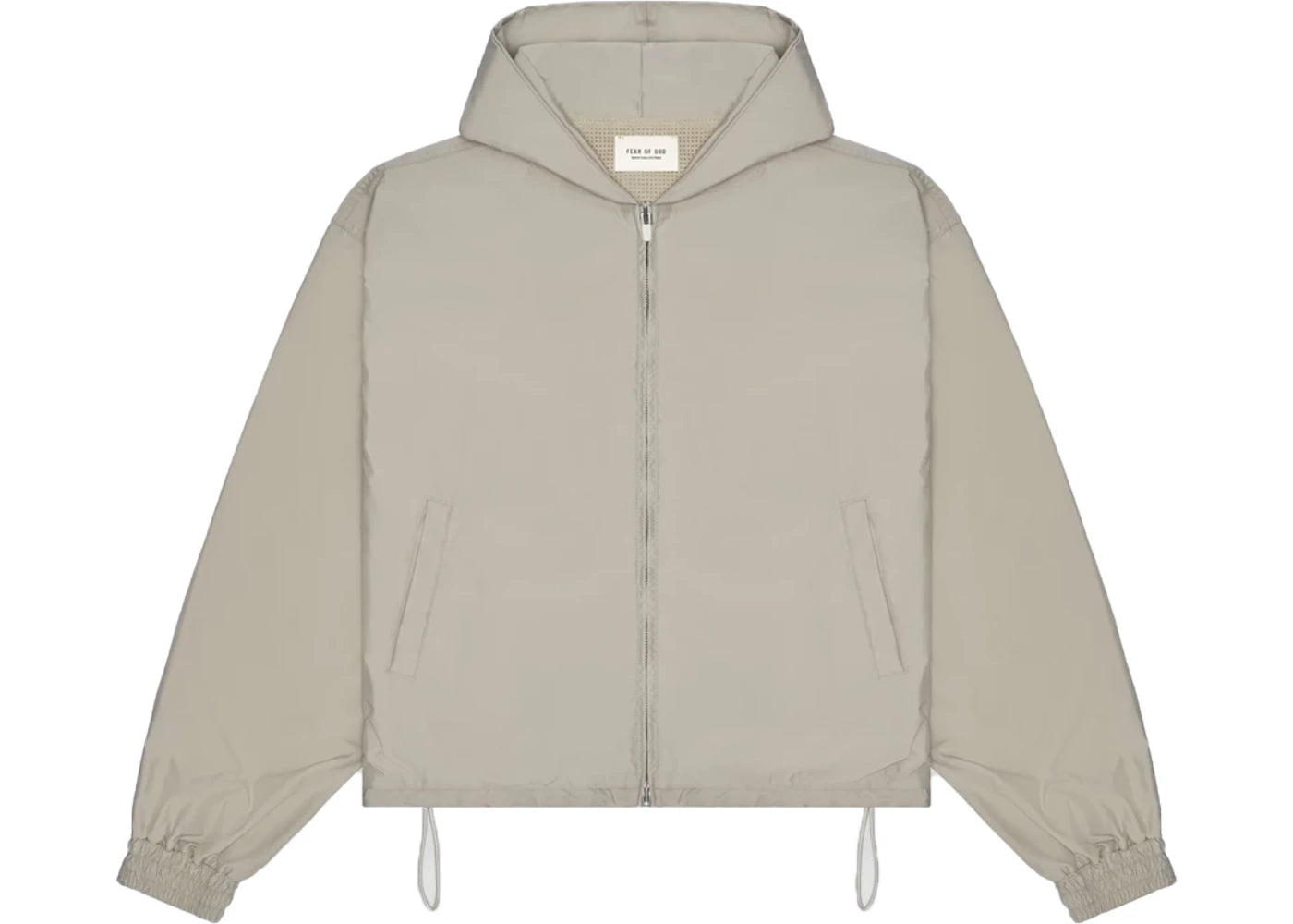 Fear of God Heavy Nylon Full Zip Hoodie Bone