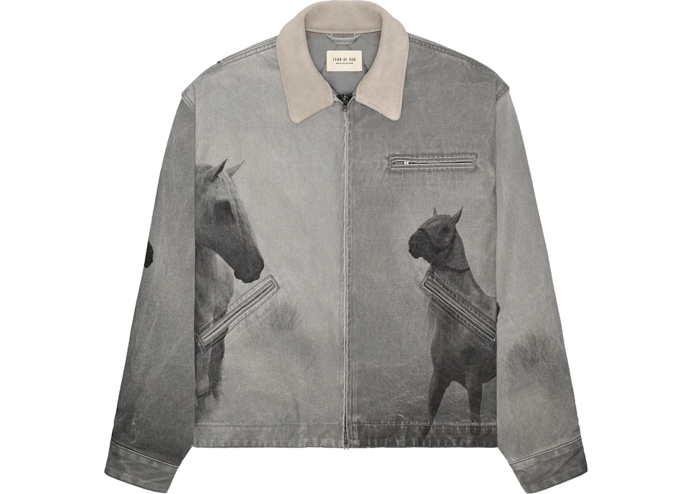 Fear of God Horse Print Canvas Work Jacket Horse Print/Grey