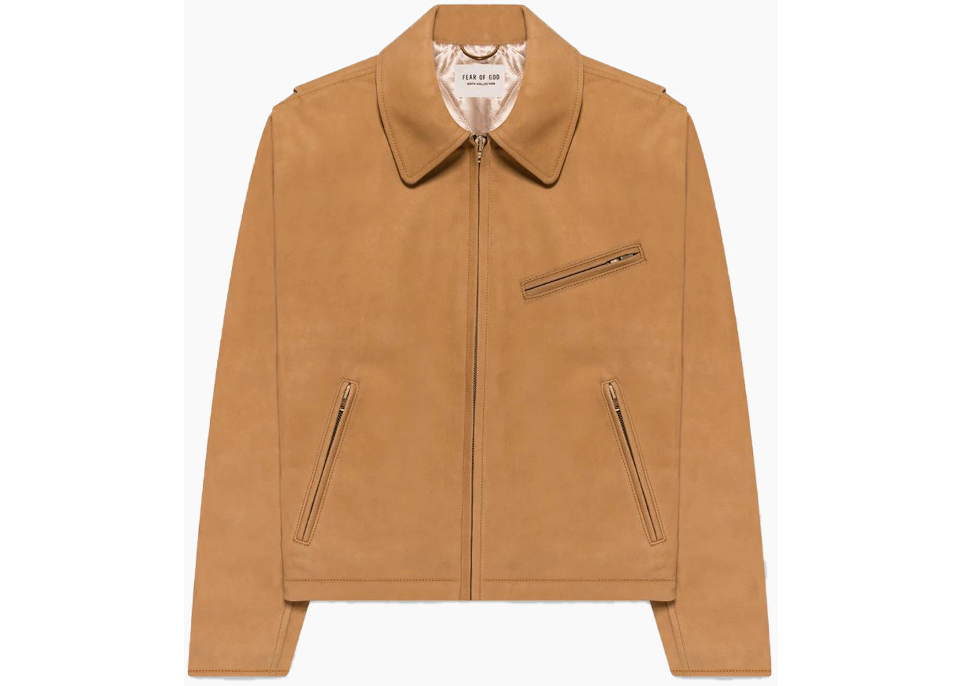 FEAR OF GOD Leather Riding Jacket Tan