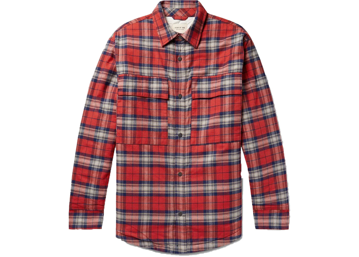 Fear of God Plaid Flannel Shirt Jacket Red/White/Navy