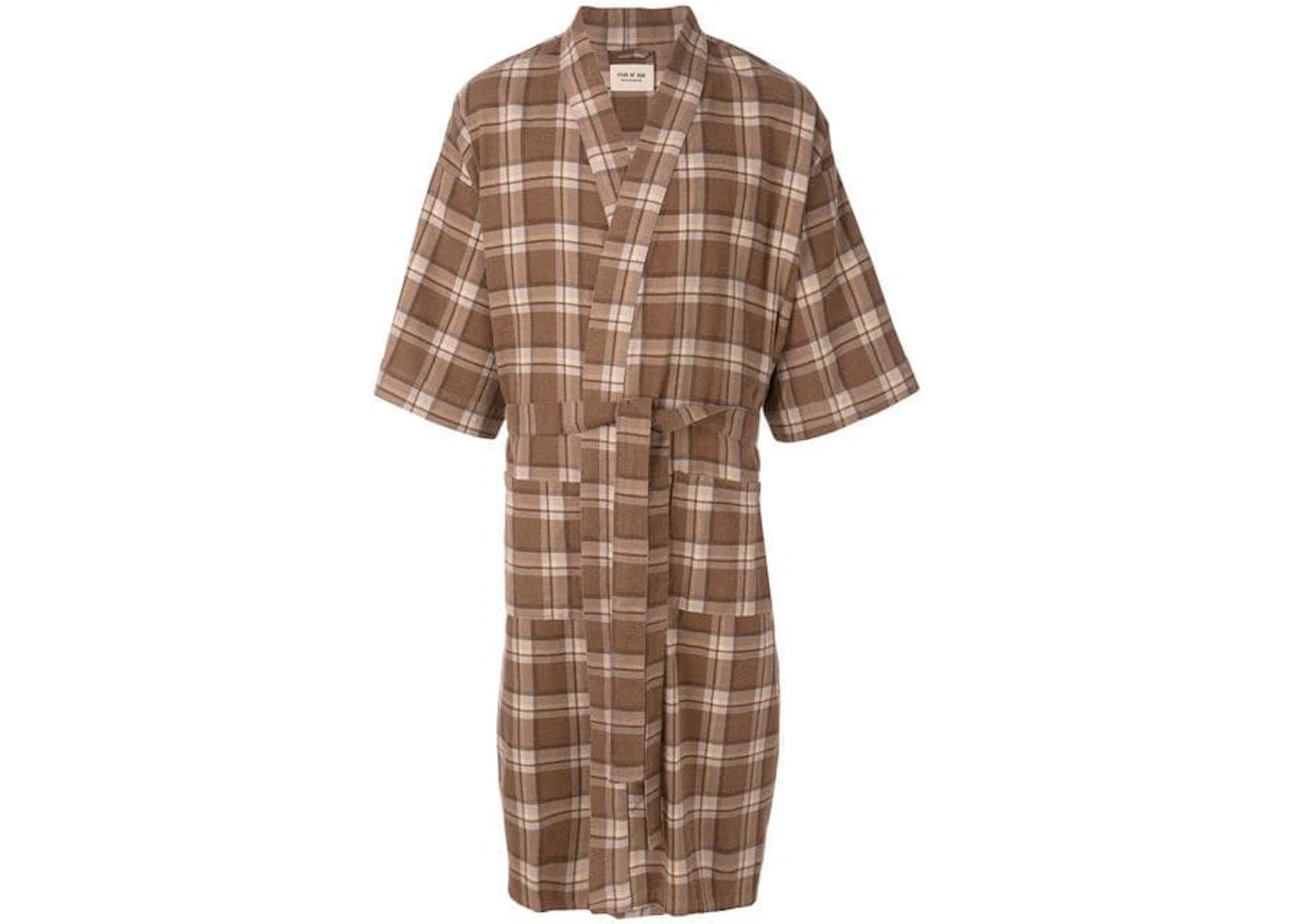 Fear of God Plaid Flannel Wrap Coat Brown/Multicolor