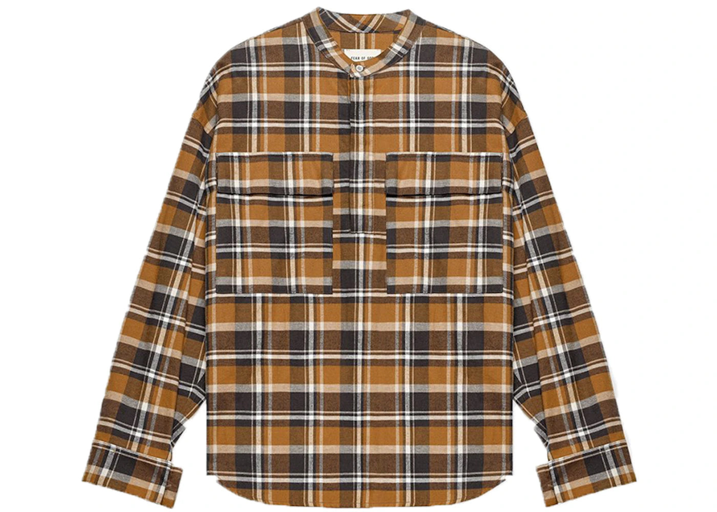 Fear of God Plaid Pullover Henley Brown