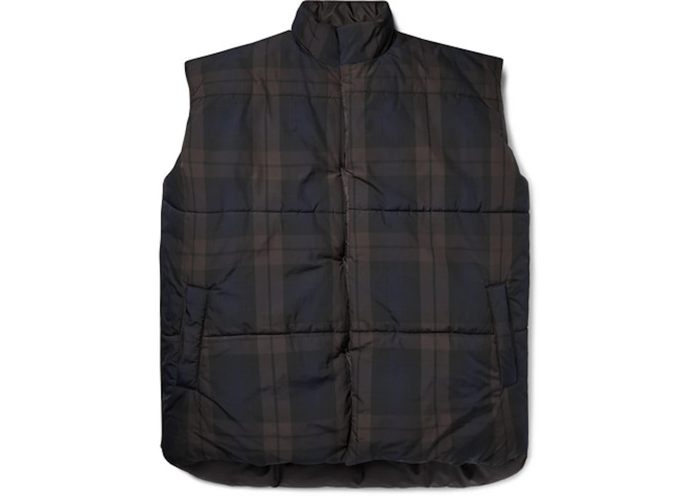 Fear of God Reversible Nylon Plaid Gilet Brown/Navy/Black