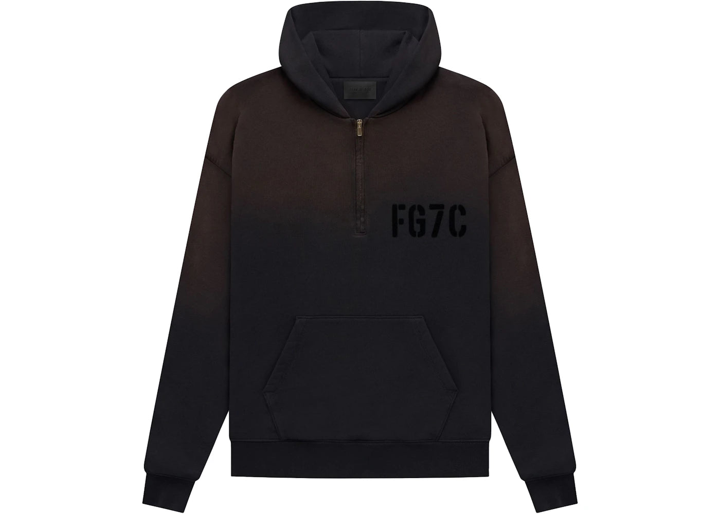 Fear of God Seventh Collection Long Sleeve Half Zip Hoodie Vintage Black
