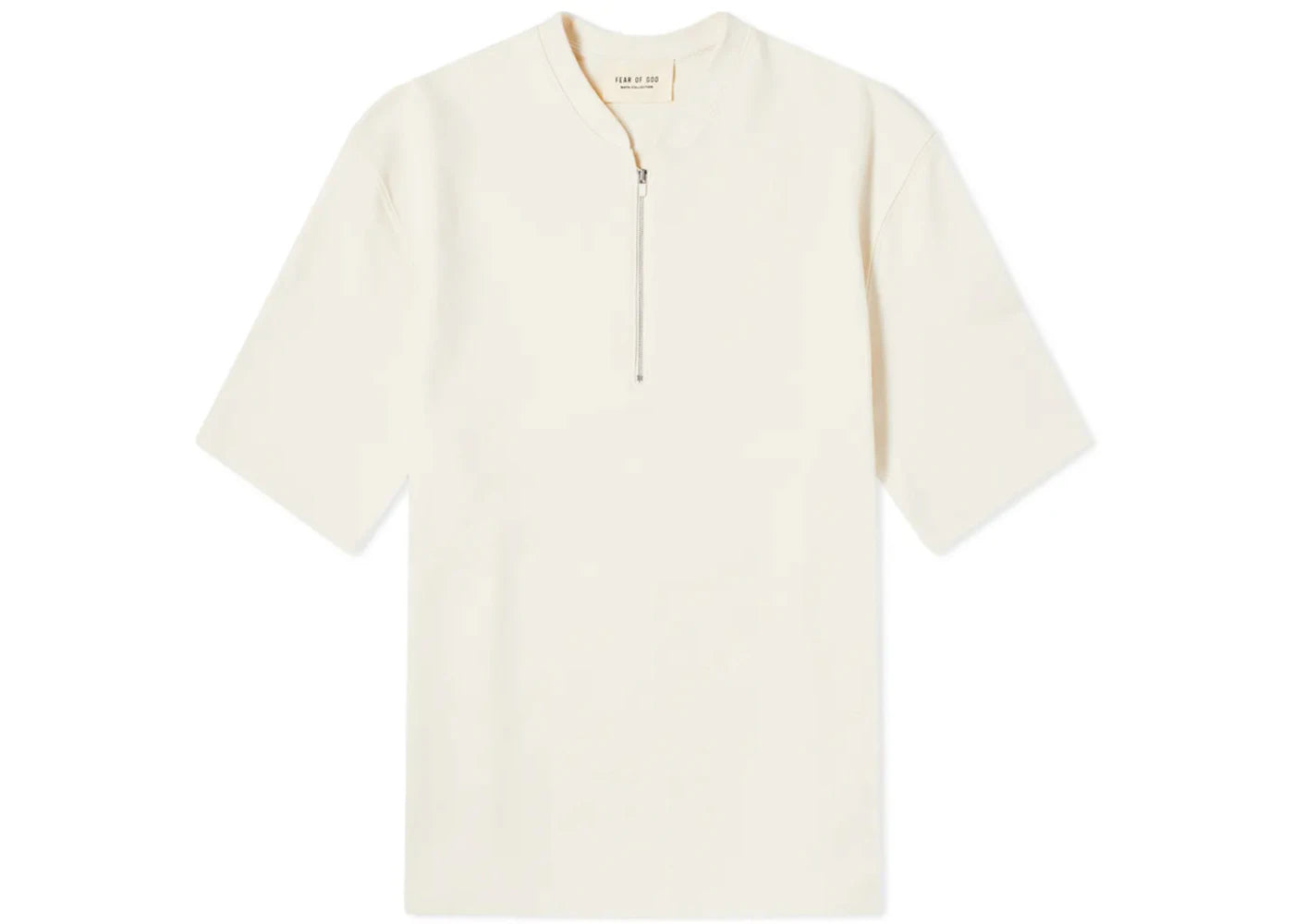 Fear of God Short Sleeve Half Zip T-Shirt Cream Black