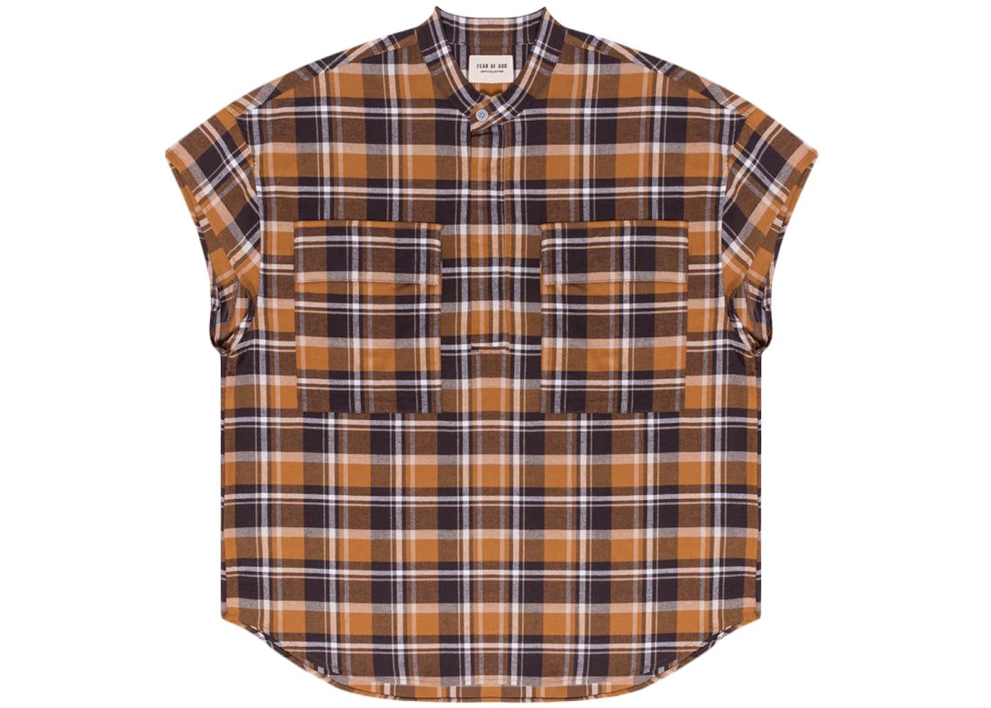 Fear of God Short Sleeve Plaid Flannel Shirt Brown Plaid