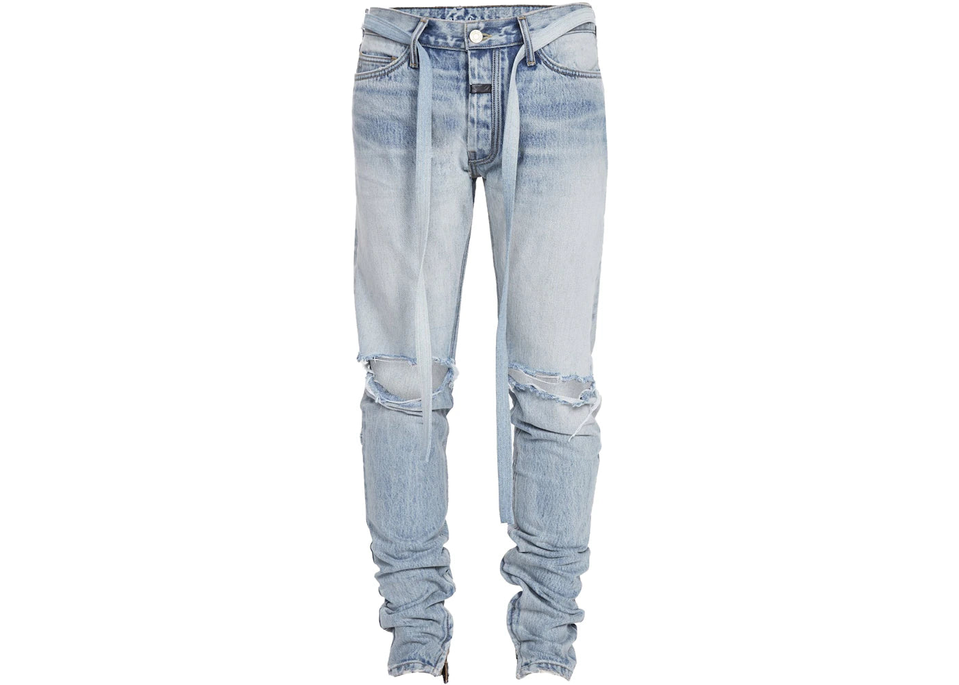 Fear of God Skinny Fit Distressed Denim with Ankle Zippers Jeans Indigo