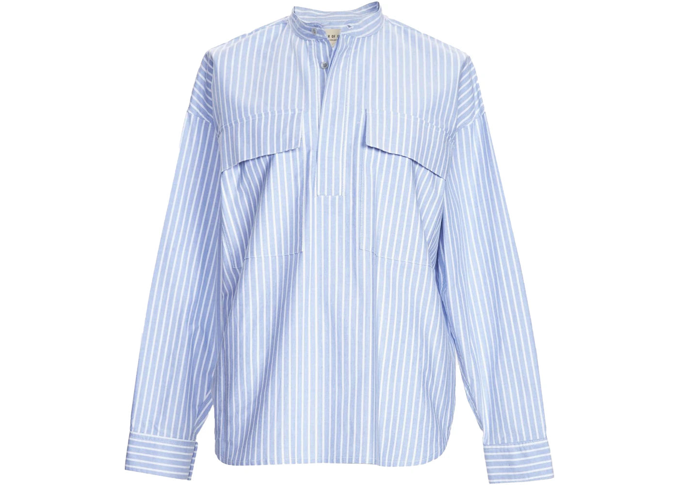 Fear of God Stripe Pullover Henley Dad Shirt Blue/White