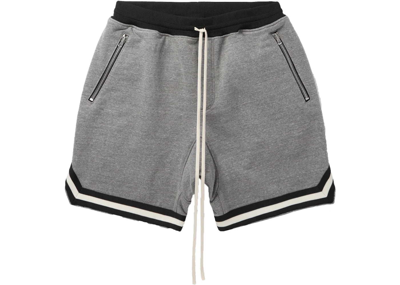 Fear of God Wide Leg Melange Cotton Blend Jersey Drawstring Shorts Heather Grey