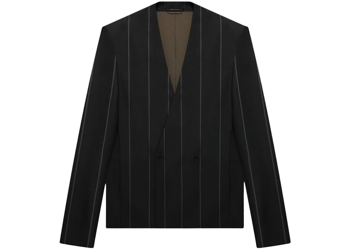 Fear of God x Ermenegildo Zegna Wool Double Breasted Lapelless Jacket Black