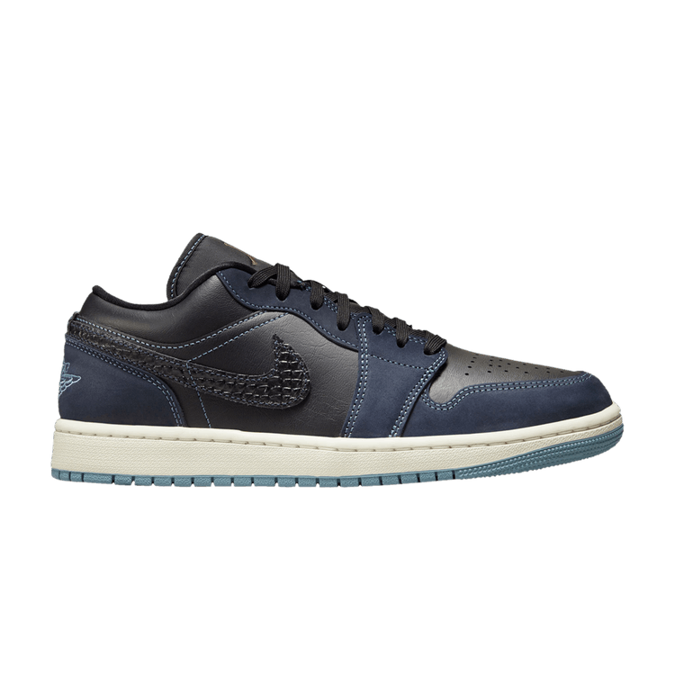 Jordan 1 Low SE Black Dark Obsidian Snakeskin (Women's)