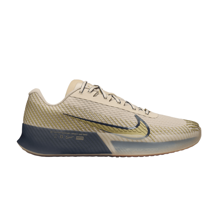 Nike Court Vapor 11 HC Premium Sanddrift Thunder Blue Gum Medium Brown Metallic Gold