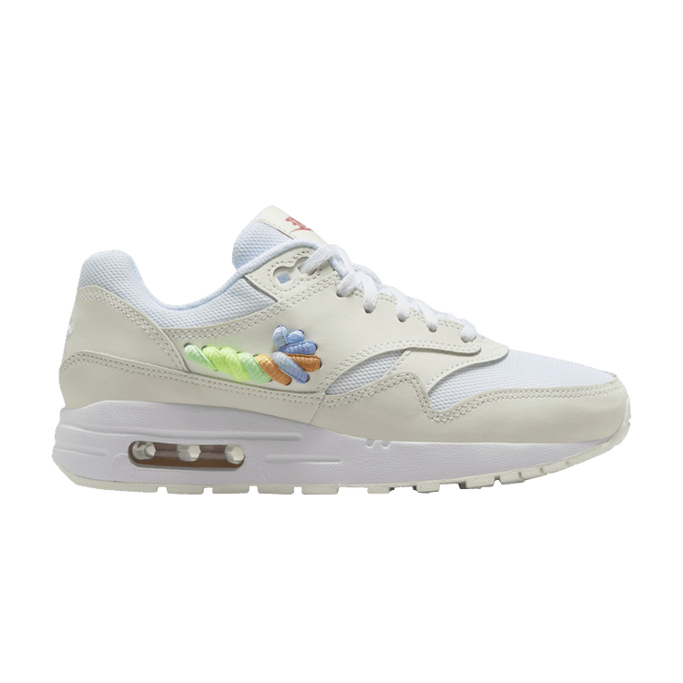 Nike Air Max 1 SE White Rainbow Lace Swoosh (GS)