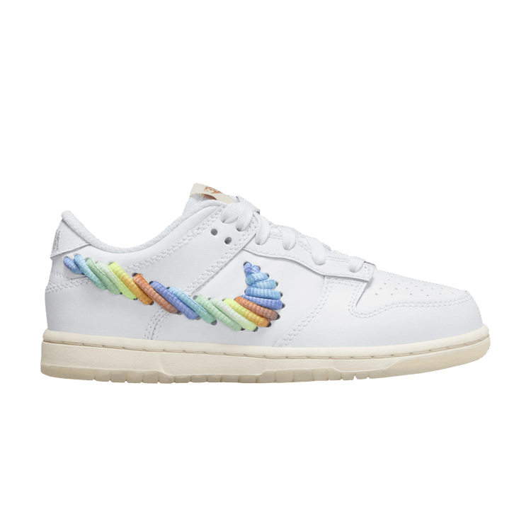 Nike Dunk Low SE Rainbow Lace Swoosh White (PS)