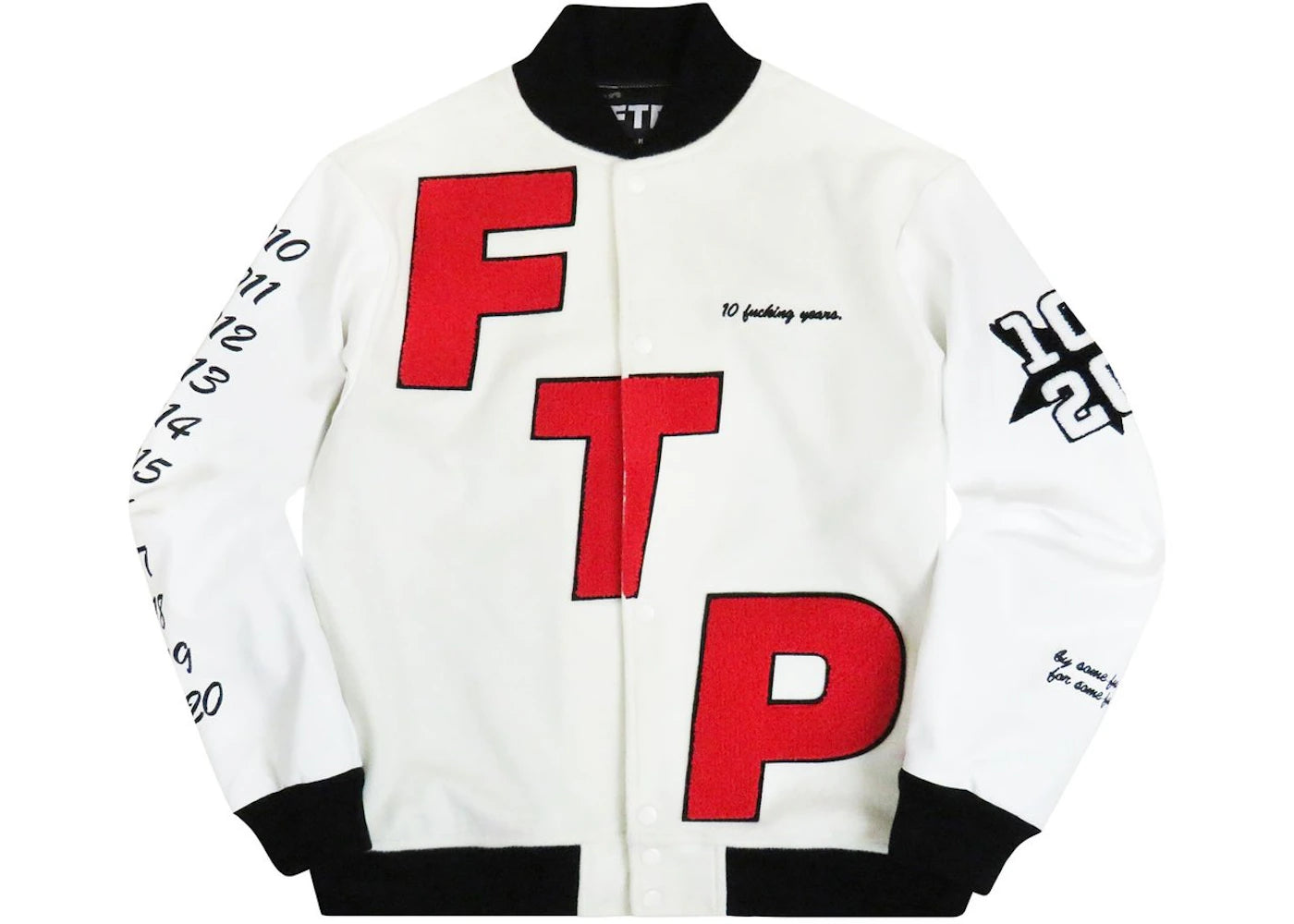 FTP 10 Year Varsity Jacket White