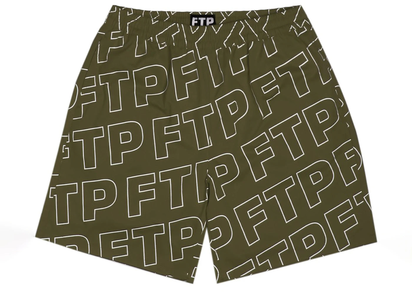 FTP All Over Outline Logo Short Olive