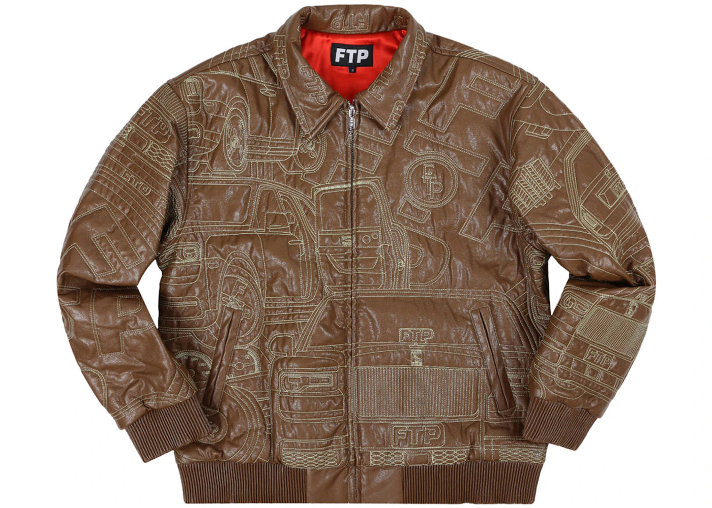 FTP Big Body Leather Jacket Brown