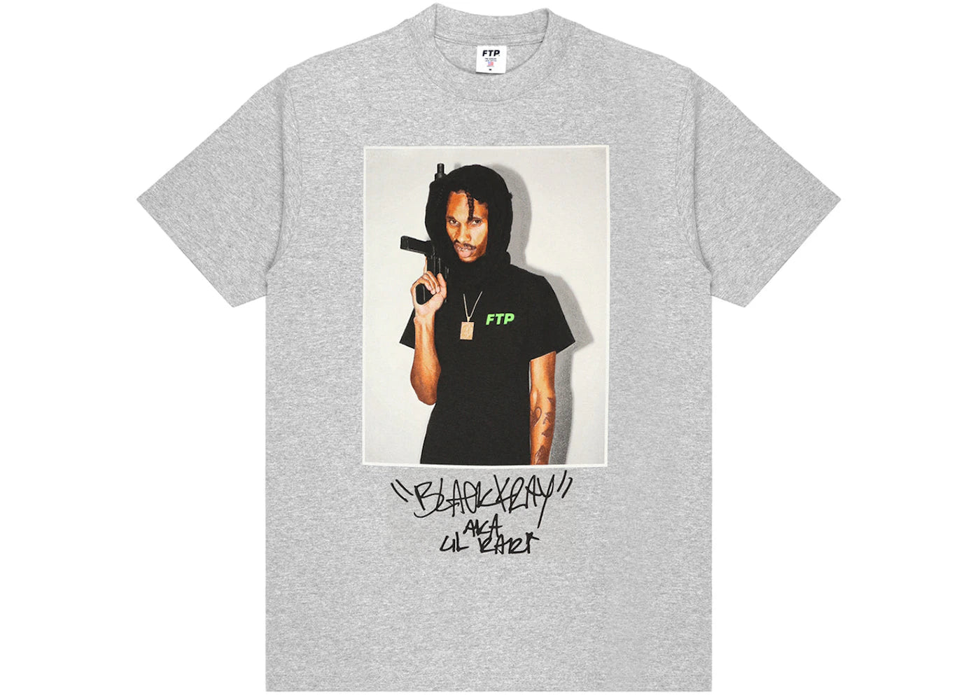 FTP Black Kray Photo Tee Heather Grey