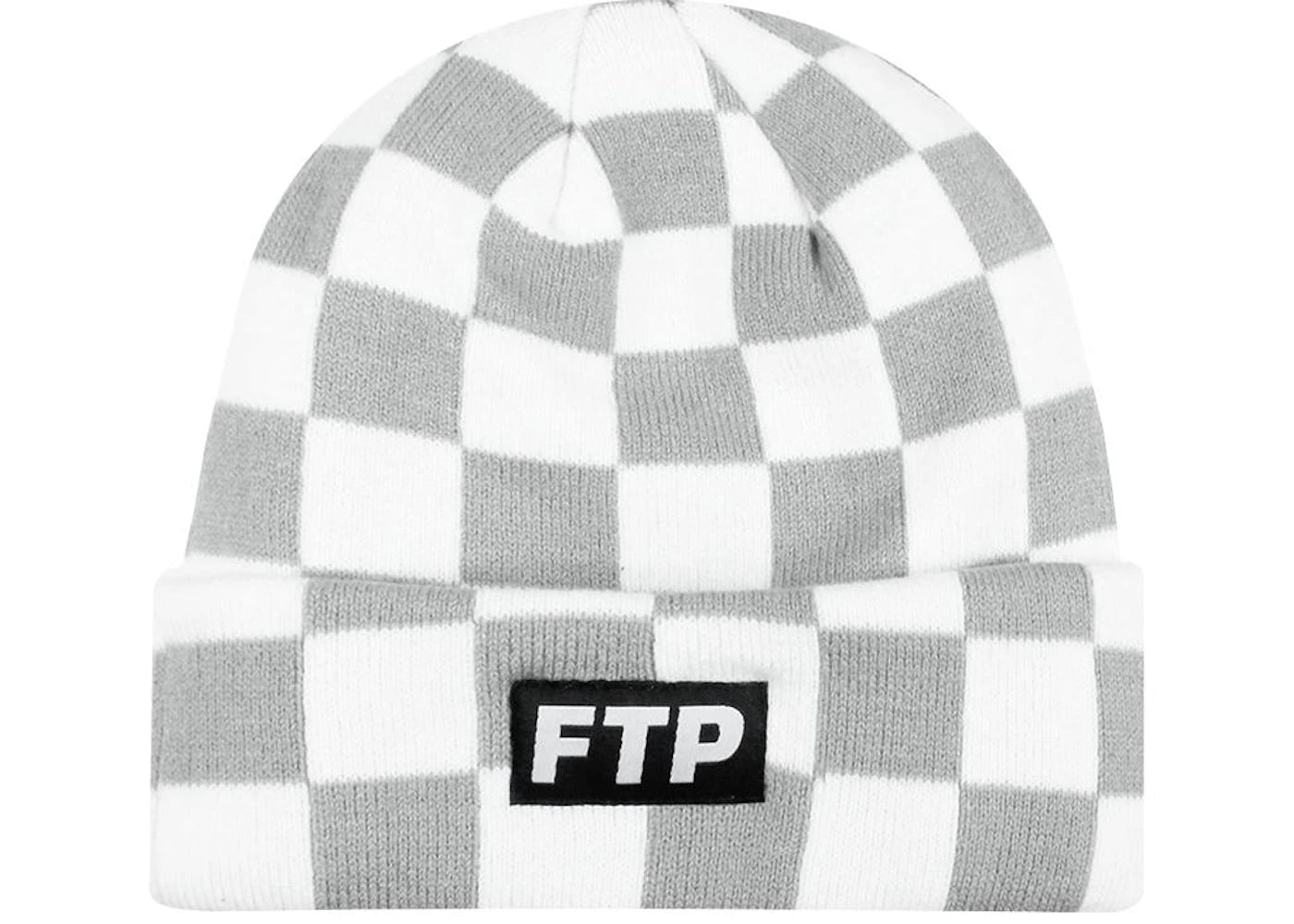 FTP Checkered Logo Beanie White