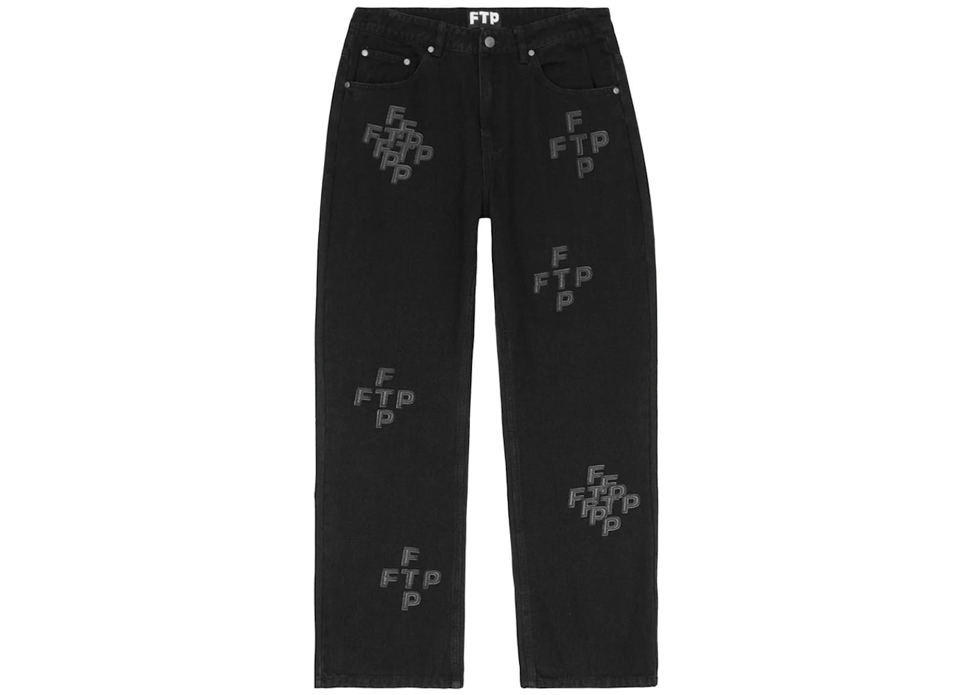 FTP Cross Logo Denim Pant Black