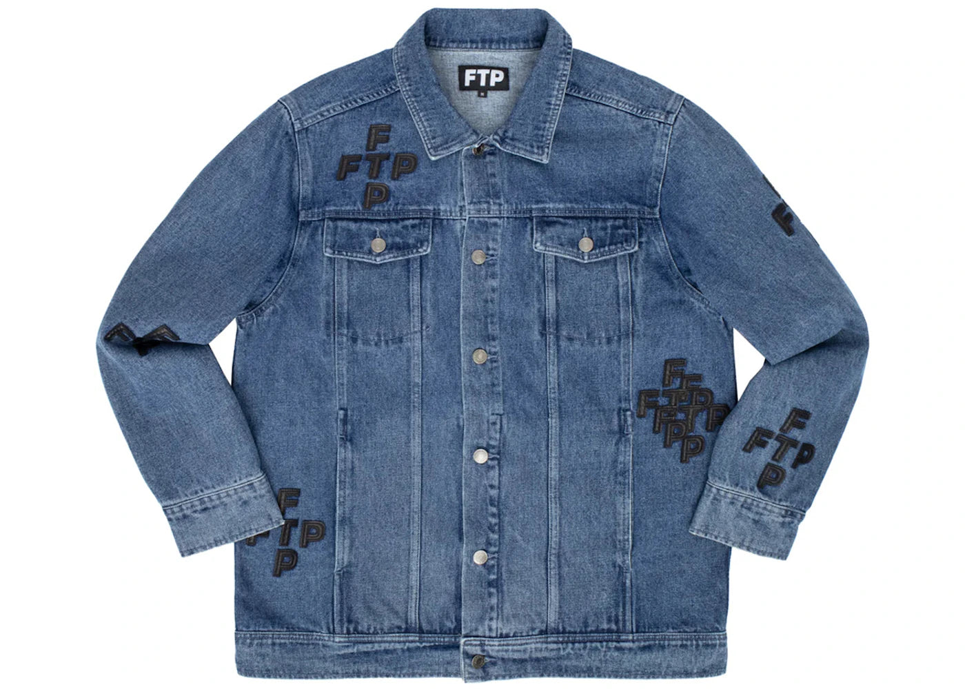 FTP Cross Logo Denim Trucker Jacket Indigo