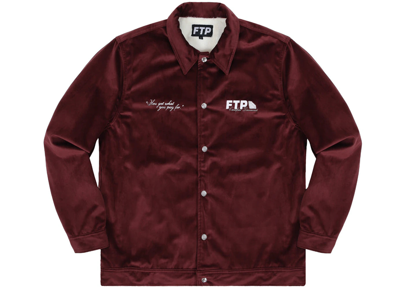 FTP Diamond Dealer Coaches Jacket Maroon