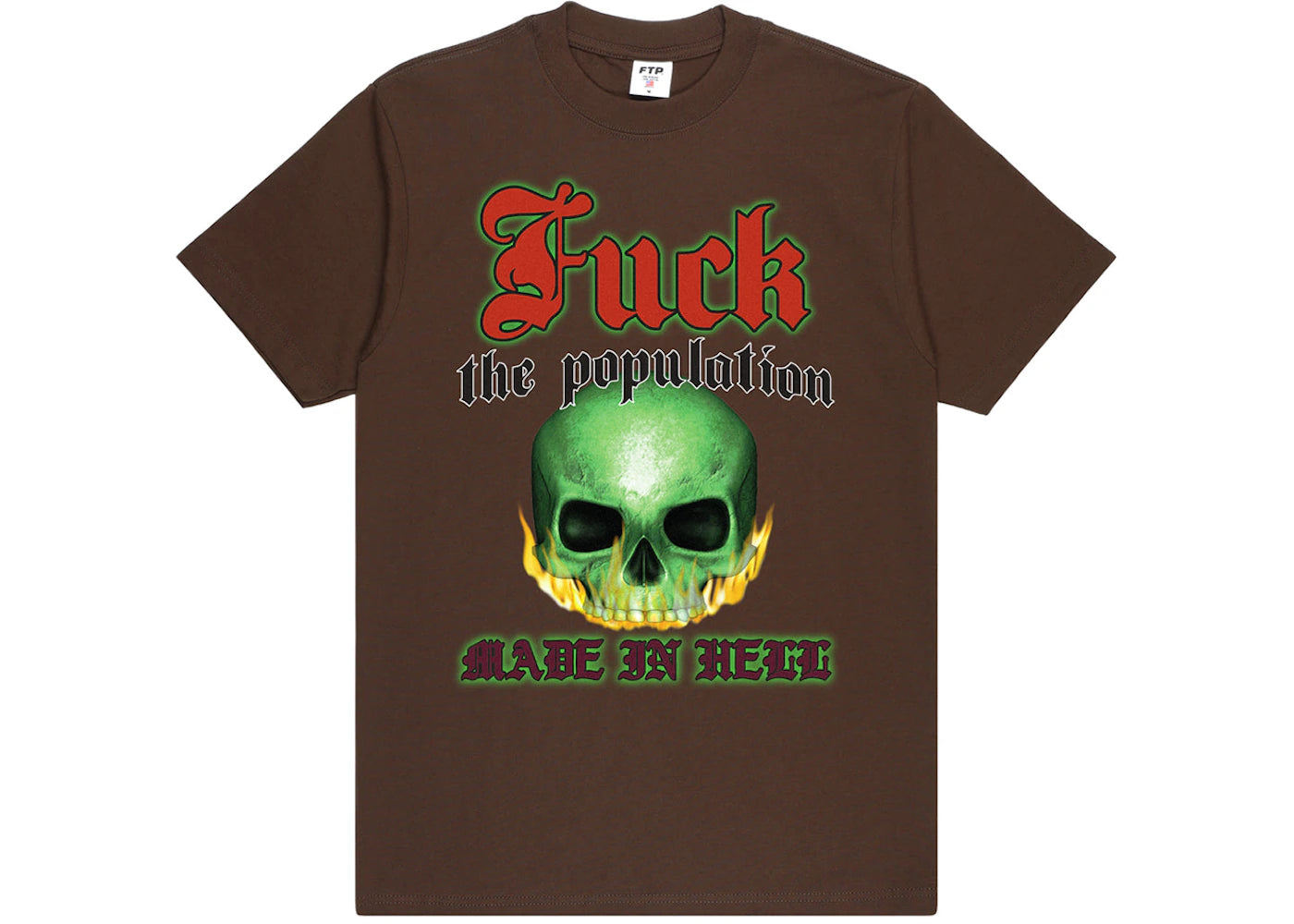 FTP Flaming Skull Tee Brown