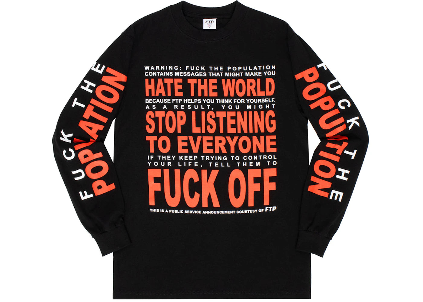 FTP Hate The World L/S Tee Black