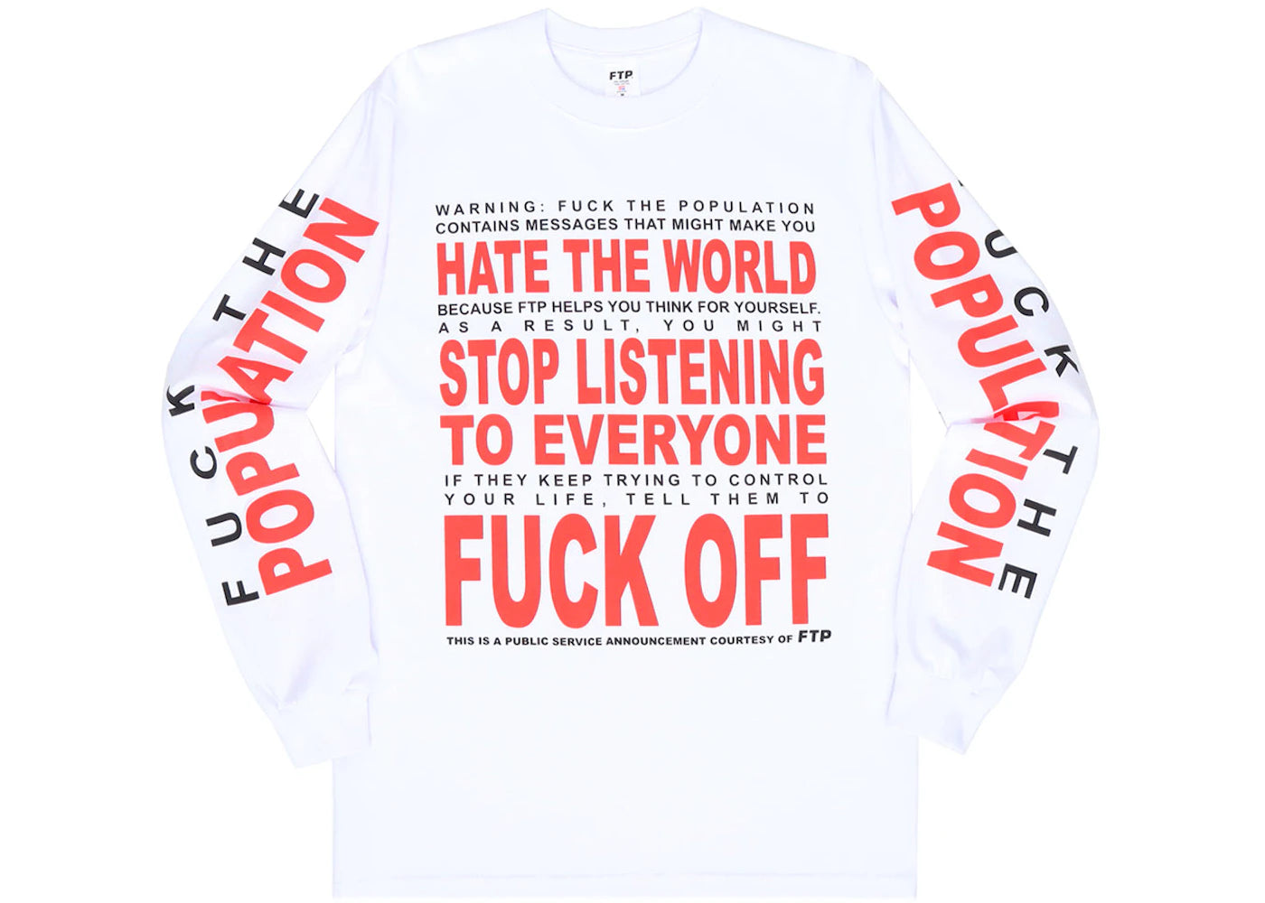 FTP Hate The World L/S Tee White