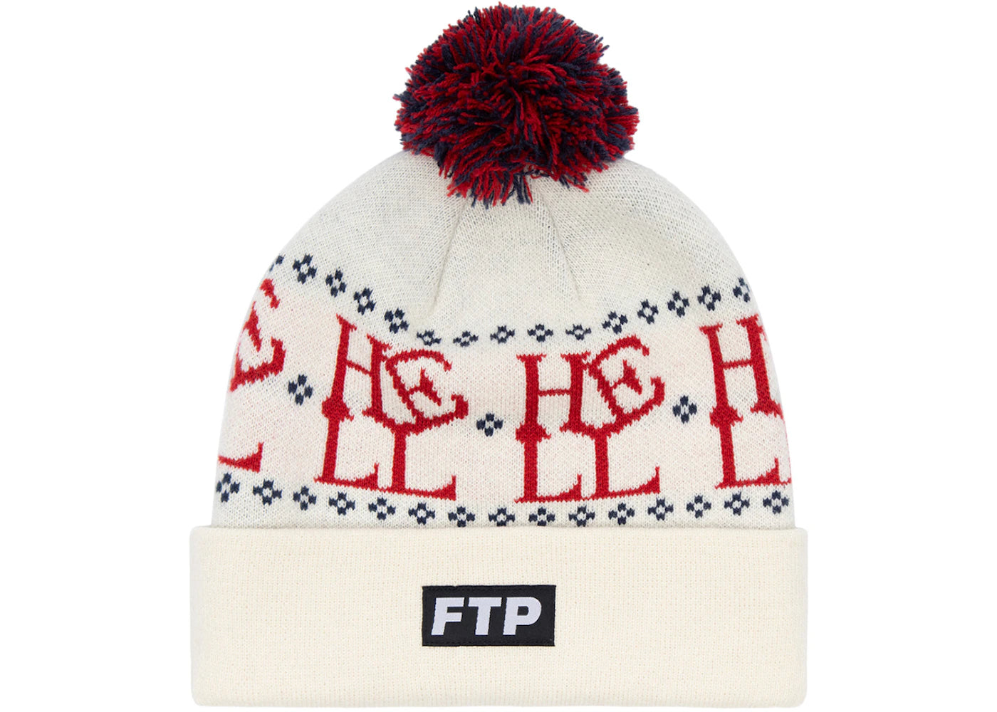 FTP Hell Pom Beanie Cream