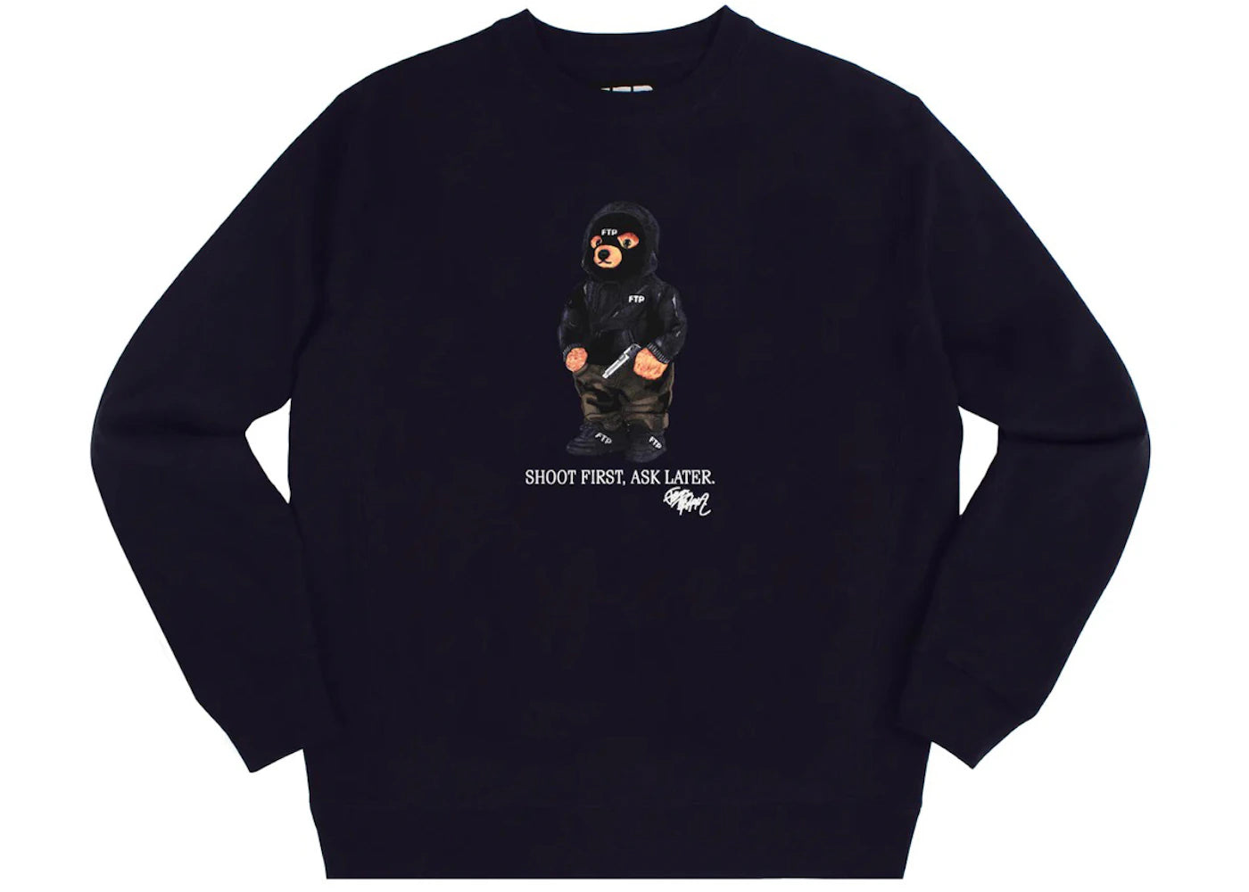 FTP Hooded Bear Crewneck Navy