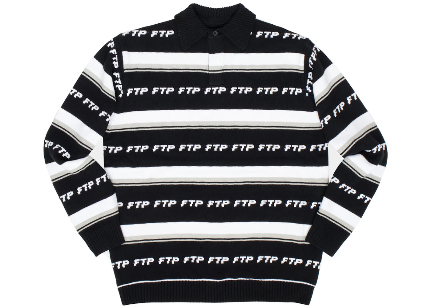 FTP Knit Polo Sweater Black