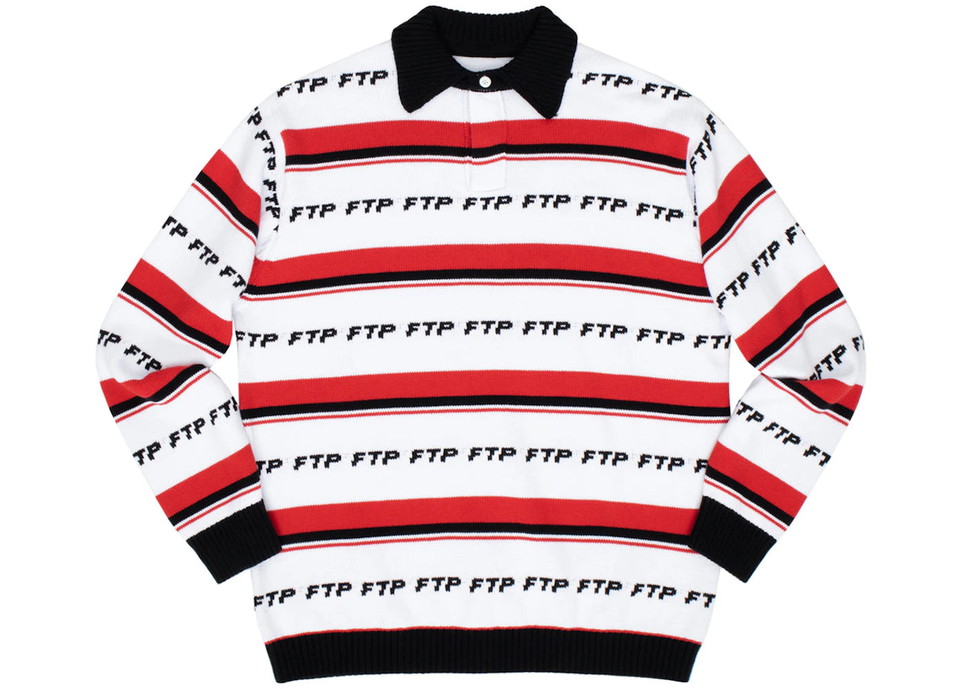 FTP Knit Polo Sweater Red